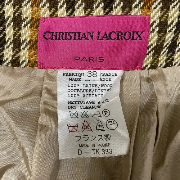 Vintage - RARE Checked Plaid Christian Lacroix Skirt - Picture 4 of 8